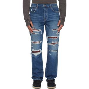 25 FW 아미리 남성 블루 크록 슬림 트래셔 데님 진 252886M186054