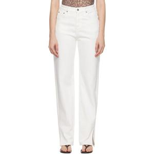 26 SS 수비 여성 오프 화이트 플레이백 스플릿 데님 진 252088F069015