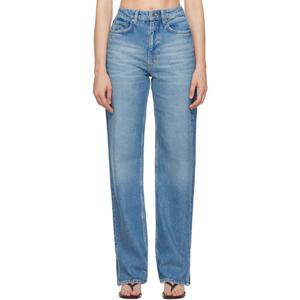 26 SS 수비 여성 블루 플레이백 스플릿 데님 진 252088F069014