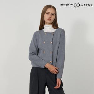 [나인식스뉴욕(영캐릭터)]더블 버튼 라운드넥 긴팔 가디건 (NP3CK027L0)