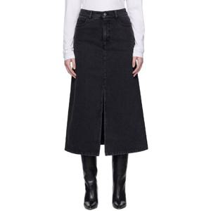 25 FW 아페쎄 여성 블랙 조지아 데님 미디 스커트 252252F092005