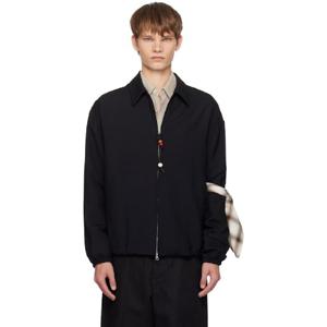 25 FW Song for the Mute 남성 블랙 개버딘 슬림 코치 재킷 252699M180000