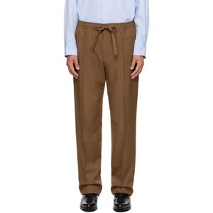 25 FW 발렌티노 남성 카키 테크노 드레이핑 개버딘 슬랙스 252476M191002