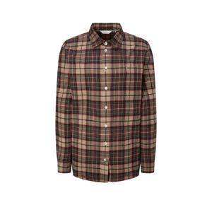 헤지스 여성 25FW 기모 체크 셔츠 베이지 HSSH5D904I2