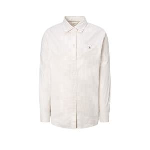 헤지스 여성 25FW 아이코닉 옥스포드 스트라이프 셔츠 베이지 HSSH5DC85I1