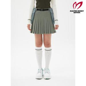 마스터바니  (421D3PC202) 여성 포켓 벨트 레이어 플리츠 스커트