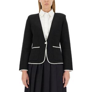 THOM BROWNE 싱글브레스트 칼라리스 재킷 FKJ083BY1002001