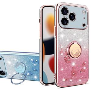 아이폰17 에어 프로 맥스 그라데이션 로즈 글리터 핸드폰 케이스