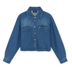 [MLB] (3FDRV0154-50INS) 여성 바시티 로고 크롭 데님 워크셔츠