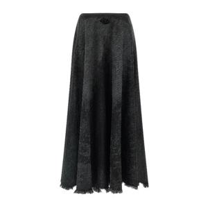 디젤 메탈 로고 스톤워시 헴프 맥시 스커트 A21505007DB 02