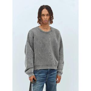 25 FW 아크네 여성 로고 패치 맨투맨 acn0357002blk F