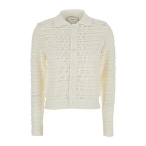 던스트 스프레드 칼라 코튼 가디건 UDSW5A105WT WHITE