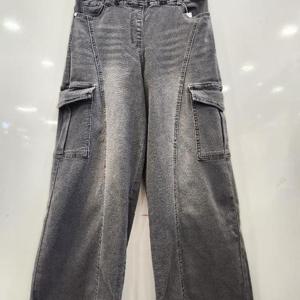 애플핑크 HC07 절개 디테일 카고 와이드 데님팬츠 APP9U504GSC