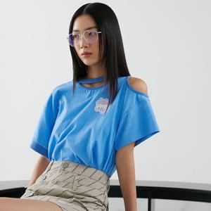 [에고이스트]프린팅 포인트 네크 슬릿 언발 TS(EQ2CH465)