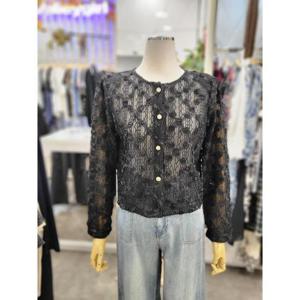 밸리걸 세이브존01 노카라 플라워 레이스 크롭 자켓 610320