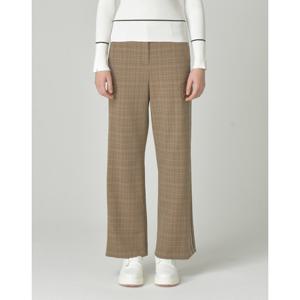 헤지스 골프 여성 25FW 카멜 여성 와이드 체크 팬츠 HWPA5C614CM
