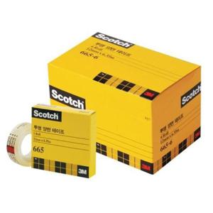 3M스카치투명양면테이프 665R-6(6롤 12mmx6.35m) 접착 특수 TAPE 오피스 사무 문구 강력 학용품 게시 부착