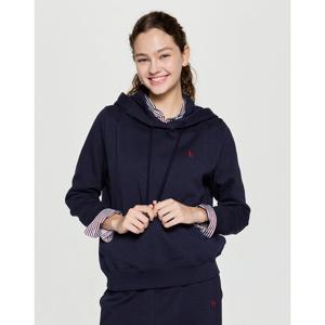 헤지스 여성 25FW 아이코닉 SET-UP 코튼 블렌드 기모 후디 네이비 HSTS5D900N2