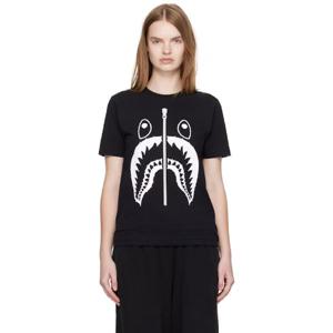 BAPE 티셔츠 블랙 크리스탈 스톤 샤크 티셔츠 251546F110057