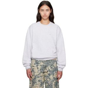 아크네 맨투맨 그레이 크루넥 플리스 스웨트셔츠 252129F098003