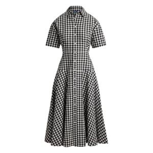 폴로 랄프로렌 깅엄 체크 칼라 미디 셔츠 드레스 211A89374001