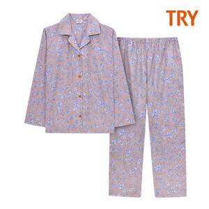 [트라이] 여성 긴팔 주자 나염 파자마 J53