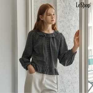 [르샵]세일러 체크 프릴 블라우스(DP3BA065A)