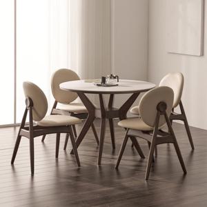 헤이몰리 누아 SC77 원형 포세린 통세라믹 4인 식탁 세트(의자)