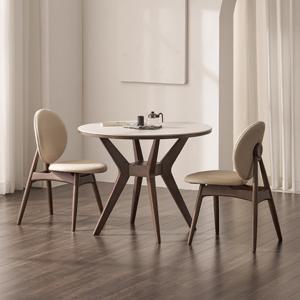 헤이몰리 누아 SC77 원형 포세린 통세라믹 2인 식탁 세트(의자)