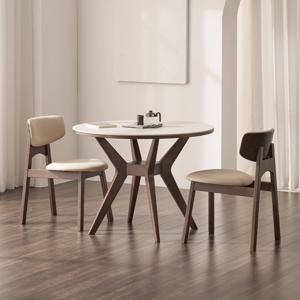 헤이몰리 누아 SC76 원형 포세린 통세라믹 2인 식탁 세트(의자)