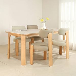 스코나 네브라 애쉬원목 포세린 세라믹 160cm 4인 식탁세트(의자4개)