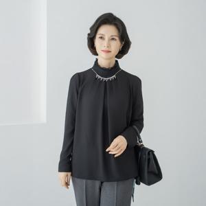 엄마옷 마담4060 검은진주핀턱블라우스 데일리 중년여성 -ZBL2509071-