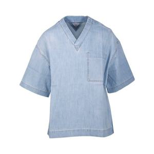 25 FW 보테가 베네타 라이트 블리치드 코튼 데님 티셔츠 774676V3N60