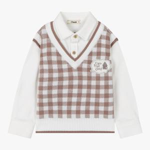 [치크(키즈)]스웨터조끼 매칭 카라티 CKKA2411B