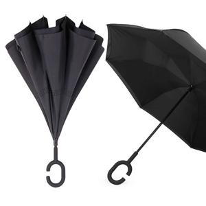 반전우산 꺼꾸로 접는 C형 손잡이 장우산 반대로
