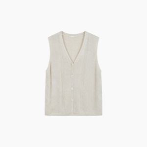 [시슬리]브이넥 린넨 니트 베스트 SAKC73541