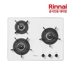 [전국설치] 린나이 3구빌트인 가스레인지 자동불꽃조절센서 펄크리스탈 RBR-P3511WD 화이트 GS