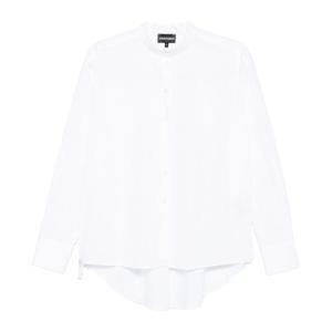 엠포리오아르마니 버튼 프론트 만다린 칼라 코튼 셔츠 EW002092