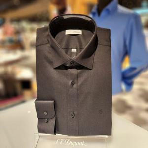 듀퐁셔츠 SE4FM21LS311SBK 컴포터블 라인 착용감이 좋은 스트레치 블랙 슬림 핏 셔츠