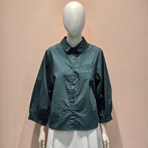 [페이지플린]카라넥 9부 소매 자수 포인트 핀턱 셔츠 블라우스 LF5CBL013M