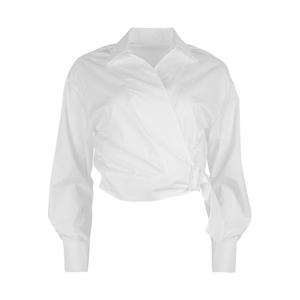 [파슨스] Belt Buckle Wrap Crop Blouse  [PW2R9BL02]