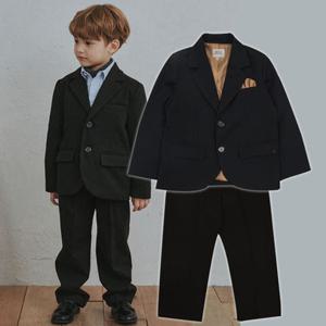 빈2 BZ61JK01BKS 아동 남아 여아 블랙 테일러드 자켓 정장 팬츠 상하세트 초등