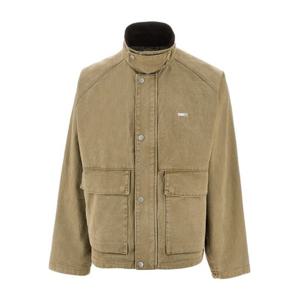 오베이 로고 자수 스냅 버튼 스탠드 칼라 재킷 22MC0001493 MER