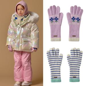 [블루독8-키즈] 택1 핑크 플라워손가락장갑 니트 겨울장갑 크리스마스 세돌선물 초등 25C1985150