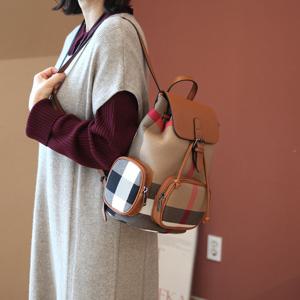 [쉬즈마담]A42384 쉬즈 양포켓 체크 백팩 엄마가방 여성가방