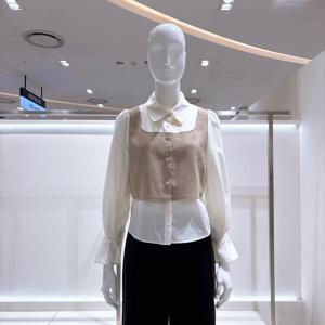 [비지트인뉴욕] 소매 포인트 뷔스티에 블라우스 VB9LS01