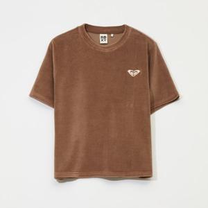 [퀵실버] 록시 VELOUR FLOWER PRINTED 반팔티 RF31ST060_BRN