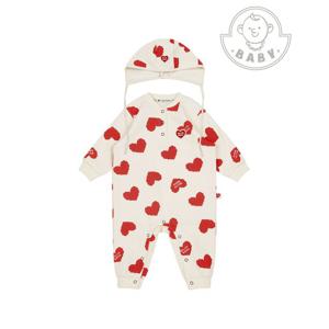 베이비BB하트올오버긴팔점프수트보넷세트 BB5FBS14RE