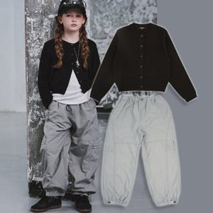 블루테일2 AZH2CK02BKS 주니어 공용 스탠다드핏 가디건 라이트 그레이 사이드 화섬 팬츠 세트 초등