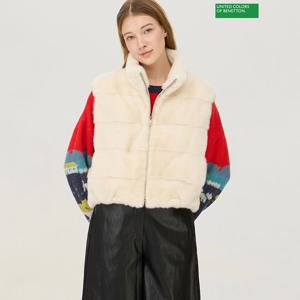 베네통 리얼 밍크 베스트 BALEA1561